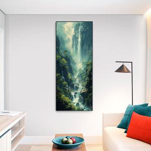 산골 폭포 그림 와이드 알루미늄액자 물 폭포수 재물운 사업운 번창 대형 인테리어 액자
