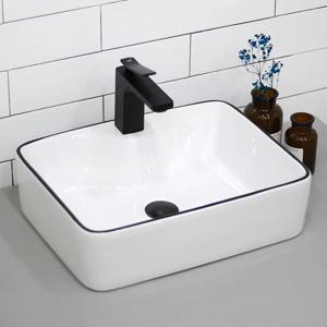 YJ-9105 사각 블랙라인 도기볼세면기 탑볼세면대