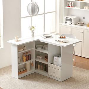 [오늘의집 단독] 올리브 확장형 오픈 수납장 홈바 아일랜드 식탁 6colors