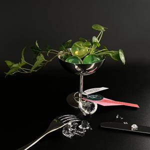 아이비&필레아페페 스테인레스 고블렛 오브제 (Ivy&Pilea peperomioides)