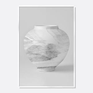 무광 달항아리 그림 액자 풍수 인테리어 포스터 / 21 마블 흑색 / MMJ001-MBBK