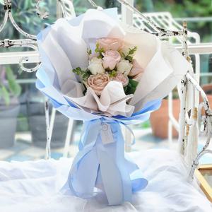 진주 장미 꽃다발 (2 Colors) 비누꽃 졸업 생일 기념일 축하꽃 선물
