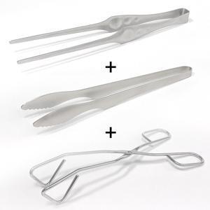 1+1+1 주방스텐 고기집게(스노우 핀셋집게+스탠드 집게+갓파바시가위집게)