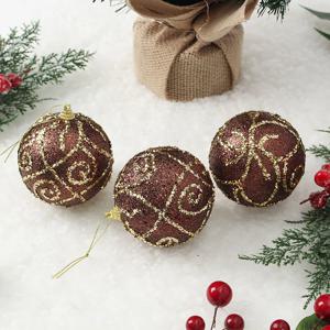 도토로 초코브라운 글리터 장식볼 3p(8cm) (다이아윈드)