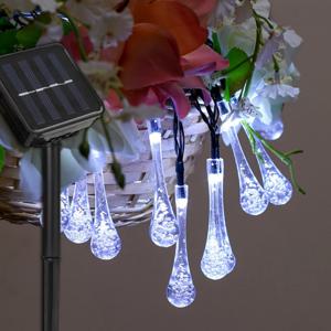 도토로 태양광 LED 20구 물방울 가랜드 전구(3m) (백색)