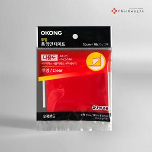 철공자 다용도 폼 양면테이프 10cm x 10cm 투명 아크릴 사각