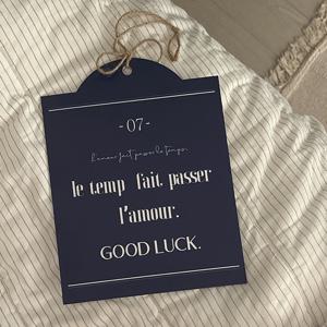 good luck 현관 도어 인테리어 미니 팻말걸이 표지판 문패 네이비