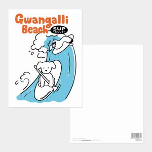Busan_Gwangalli Beach 부산 광안리 SUP하는 강아지 엽서