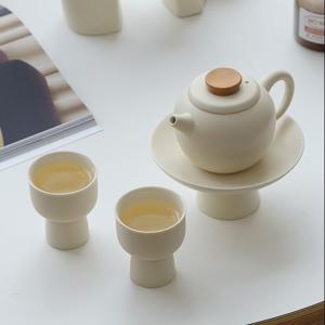 크림 다도 세트 다관 다기 찻잔 세트 2p