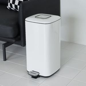 글로시큐브 20L 무소음 페달 휴지통 인테리어 종량제 냄새차단