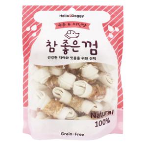 헬로도기 참좋은 강아지밀크껌 우유치킨껌 오래먹는간식 15개입