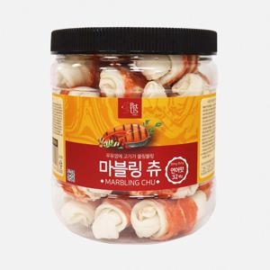 펫어스 오래먹는 강아지껌 소형견 간식 연어껌 마블링츄 32개입