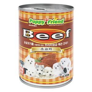 퍼피프랜드 대용량 대형견 강아지통조림 강아지캔 애견간식 소고기 400g