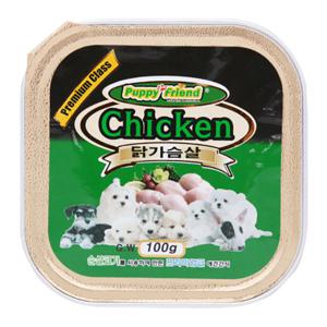 퍼피프랜드 강아지통조림 강아지캔 습식 간식 식사대용 닭고기 100g