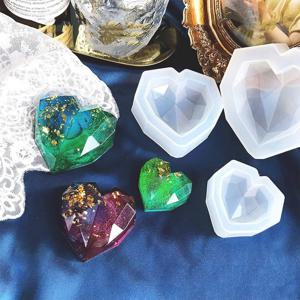 3D몰드 디자인 실리콘몰드 비누몰드 레진 캔들 석고방향제 커팅 하트 1구 S