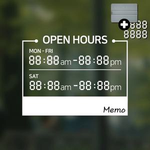 오픈클로즈 영업시간 스티커 매장 카페 시트지 OPEN HOURS 사각