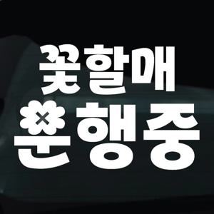 어르신운전중 스티커 안전운전 차량 자동차 데칼 시트지 26 꽃할매운행중