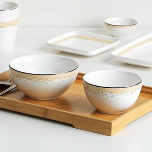 깨끗한 뉴본차이나 식기 접시 그릇 대접 5p SET