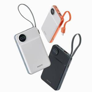 22.5W 고속충전 가볍고 슬림한 보조배터리 10000mAh QPB101 케이블 일체형