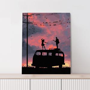 명화그리기 연인과 음악 캔버스페인팅 DIY 유화그림 직장인취미