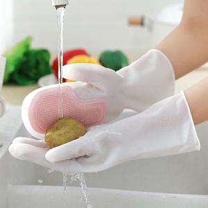 슬라비 미끄럼방지 실리콘 수세미 고무장갑