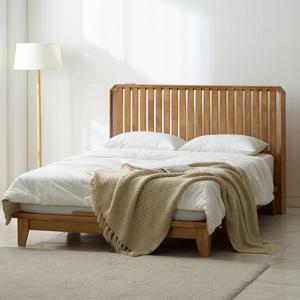 스테이 엣지 고무나무 원목 LED 조명 침대 평상형(빌트인 콘센트)SS,Q,K