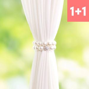 1+1 진주 장식 마그네틱 타이백 후사고리 자석 커텐끈 총2P