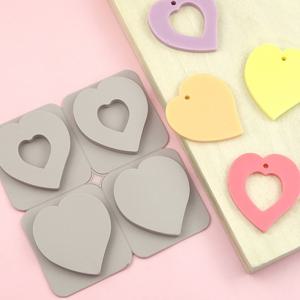 왁스 타블렛 몰드 실리콘 몰드 석고 방향제 레진아트 민무늬 하트 펀칭