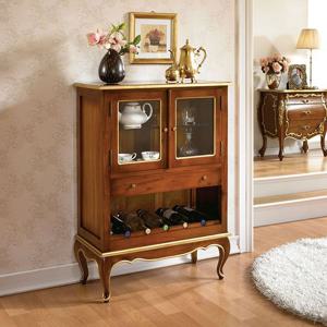 와인렉 엔틱골드 마호가니원목 장식장