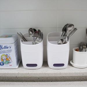 화이트 3칸 규조토 수저통 / 3칸 수저통