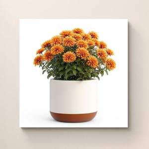 국화꽃 화분 그림 캔버스액자 국화 가을 꽃 행복 거실 현관 카페 풍수 인테리어 액자