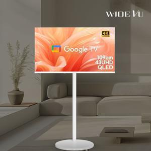 화이트에디션 구글스마트 109cm(43인치)UHD QLED TV 와이드무빙뷰 삼탠바이미가능