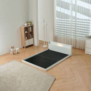 로와 저상형 화이트침대 프레임  싱글.슈퍼싱글 매트리스별도 PVC 받침대포함