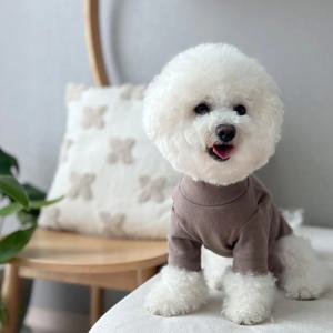 강아지 티셔츠 목폴라 가을옷 이너 실내복 따뜻한 강아지옷 S