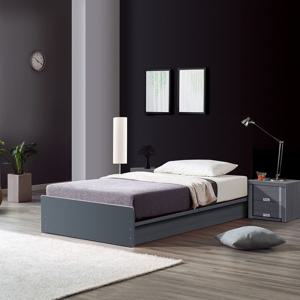 후드형 그레이 슈퍼싱글 평상 통깔판침대  매트리스포함 (SS)