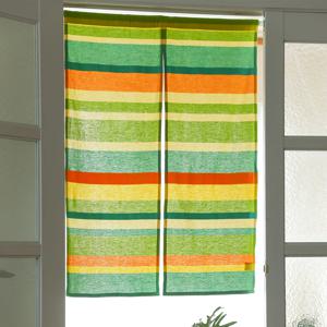 현관 가리개커튼 그린탠저린 절개형