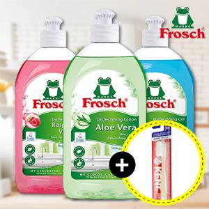 주방세제 500ml 3종 (알로에베라+라즈베리+베이킹소다) 세정력 켄트칫솔증정