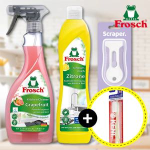인덕션 클리너 레몬 500ml(+스크래퍼)+자몽 기름때 클리너 500ml 켄트칫솔증정