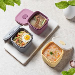 국산 실리콘 스팀홀 밀폐 용기 300ml 전자레인지 냉동 밥팩 도시락 보관 용기