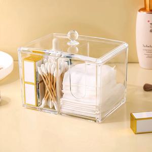 투명 아크릴 소품 정리함 칸별 수납정리 면봉 화장솜등 화장소품 정리함