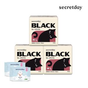 블랙 입는오버나이트 중대형 10PX3팩+순한코튼 슬림핏 4P 증정