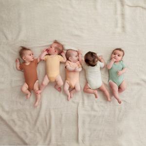 베이비 데일리 골지 바디수트 반팔