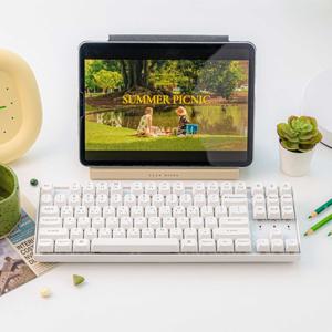 K8 PRO 화이트 RGB 유무선 텐키리스 커스텀 기계식 키보드