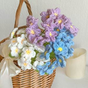 물망초 니트꽃 조화 플라워 꽃다발 장식 홈데코 인테리어 3color