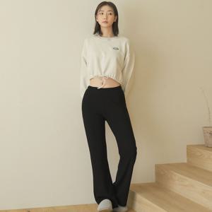 쭈리 기모 세미부츠컷 밴딩 팬츠