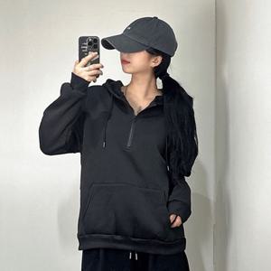 오버핏 반집업 기모 무지 후드티 2color 남녀공용 후드 루즈핏 아방핏 벌룬 집업 짚업