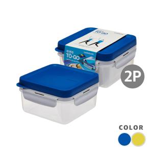 1+1 TO-GO 2칸 나눔 런치박스(통+포크+소스통) (총2P)