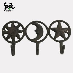 주물 해달별 3구걸이 벽걸이 모자 마스크걸이 인테리어소품