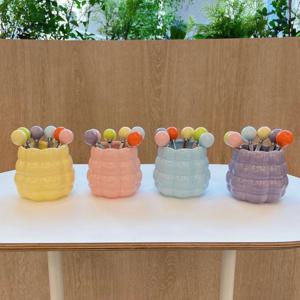 몽글몽글 디저트 포크 6P 세트 4colors 예쁜 과일 티포크