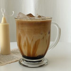 라운드 아이스커피잔 손잡이 유리컵 470ml